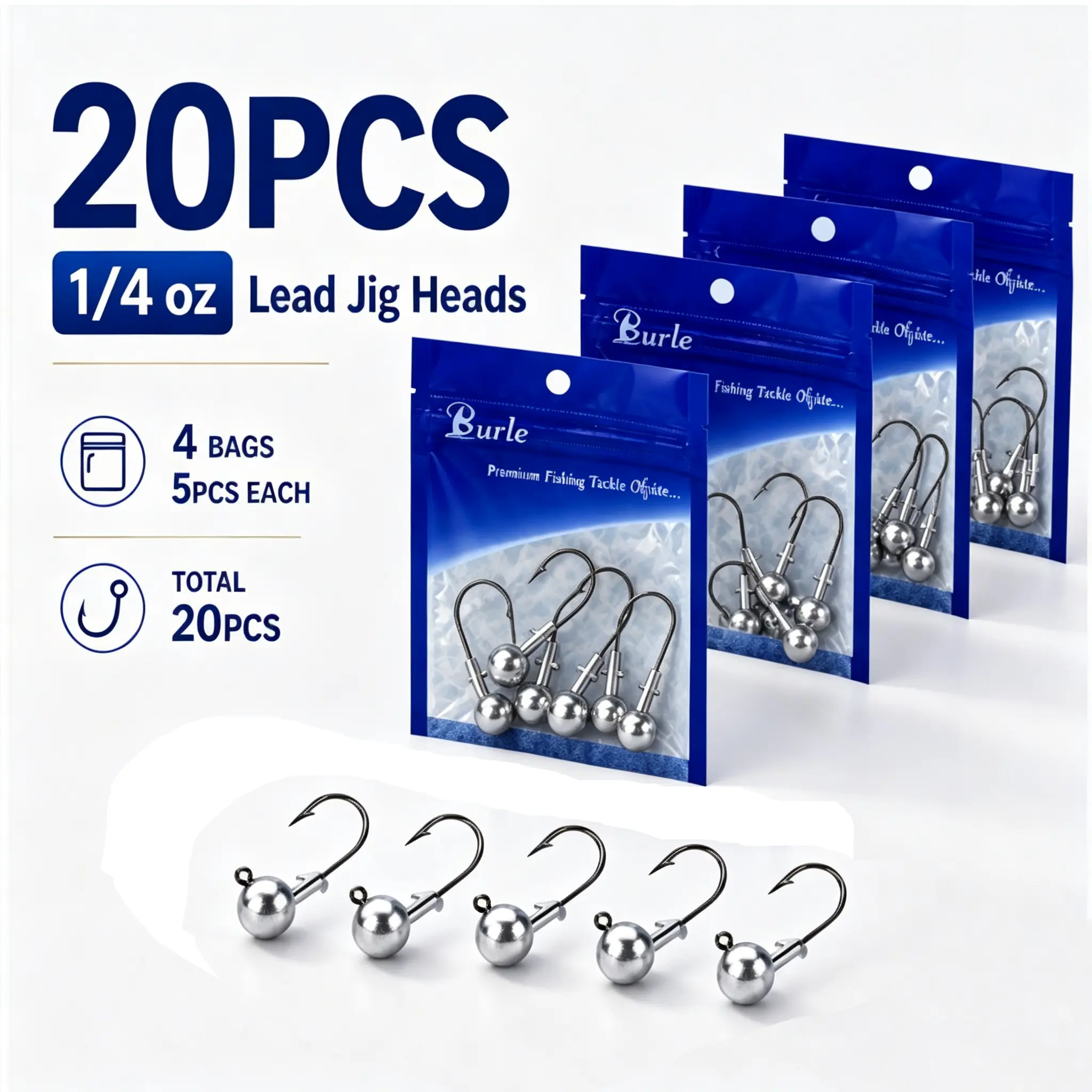 Jig Heads Fishing Hooks Crappie Jigs Unpainted Jig Heads Round Ball Sharp Fishing Jigs Hooks for Bass Trout Crappie Walleye Saltwater Freshwater