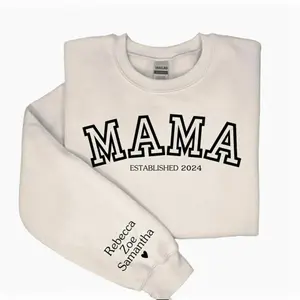 Personalized Mama Sweatshirt with Names on the Sleeve
