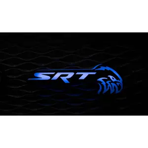 SRT Hawk LED Grille Light - Illuminated Emblem with Iconic SRT Lettering & Aggressive Hawk Head Logo for Durable Weather-Resistant Performance