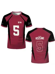 Anime Jersey Uniform T-shirt Role-playing Costume High School Volleyball Club Men's Sportswear T-shirt