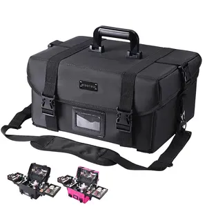 Byootique Makeup Train Case Cosmetic Organizer Bag w/ Strap
