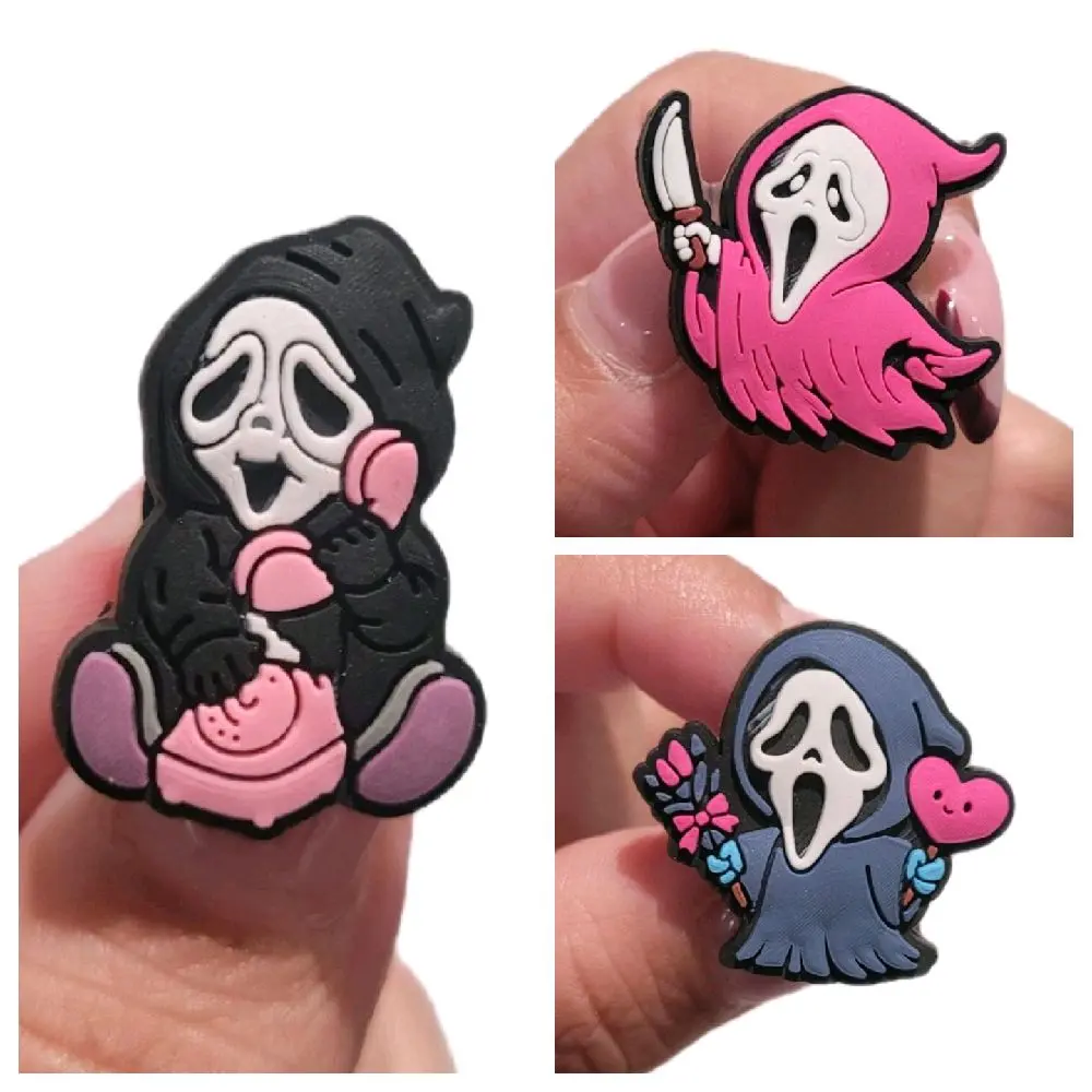 Halloween Horror Ghost Face 3pk Croc Charms