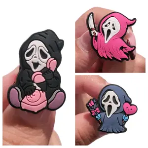 Halloween Horror Ghost Face 3pk Croc Charms