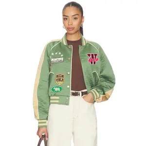Free People x We The Free Star Power Souvenir Jacket in Vintage Green Combo