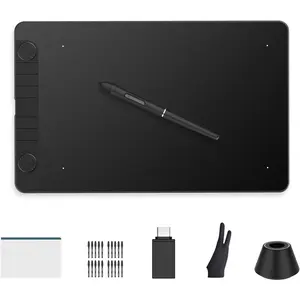 VK1060PRO Drawing Tablet-16384 Levels of  -Free Stylus, 2 Quick Dials and 6 Shortcut , 10x6 Inch Graphic Tablet, Compatible with Windows//Linux/Android