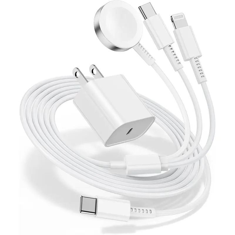 for Apple Watch Charger, Smart Watch Charger,3 in 1 Multi Magnetic Mobile Chargers Cable Lightning Connector with 20W USB C Charger, iWatch Charger Cord 6FT for iWatch Series Ultra2/SE/10/9/8/7/6/5/4/3/iPhone 15 16 Pro Max/14/13/12/11