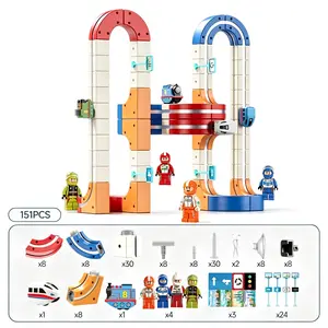 2026 New Magnetic Train Track Set, Anti-Gravity Dual-Track Magnetic Block Buildings, Free-Assembly STEM Toy, Creative Educational Gift for Kids 3+