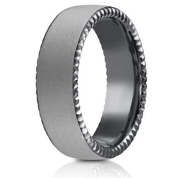 Tantalum 6.5mm Powder Coated Finish Riveted Coin Edge Design Ring