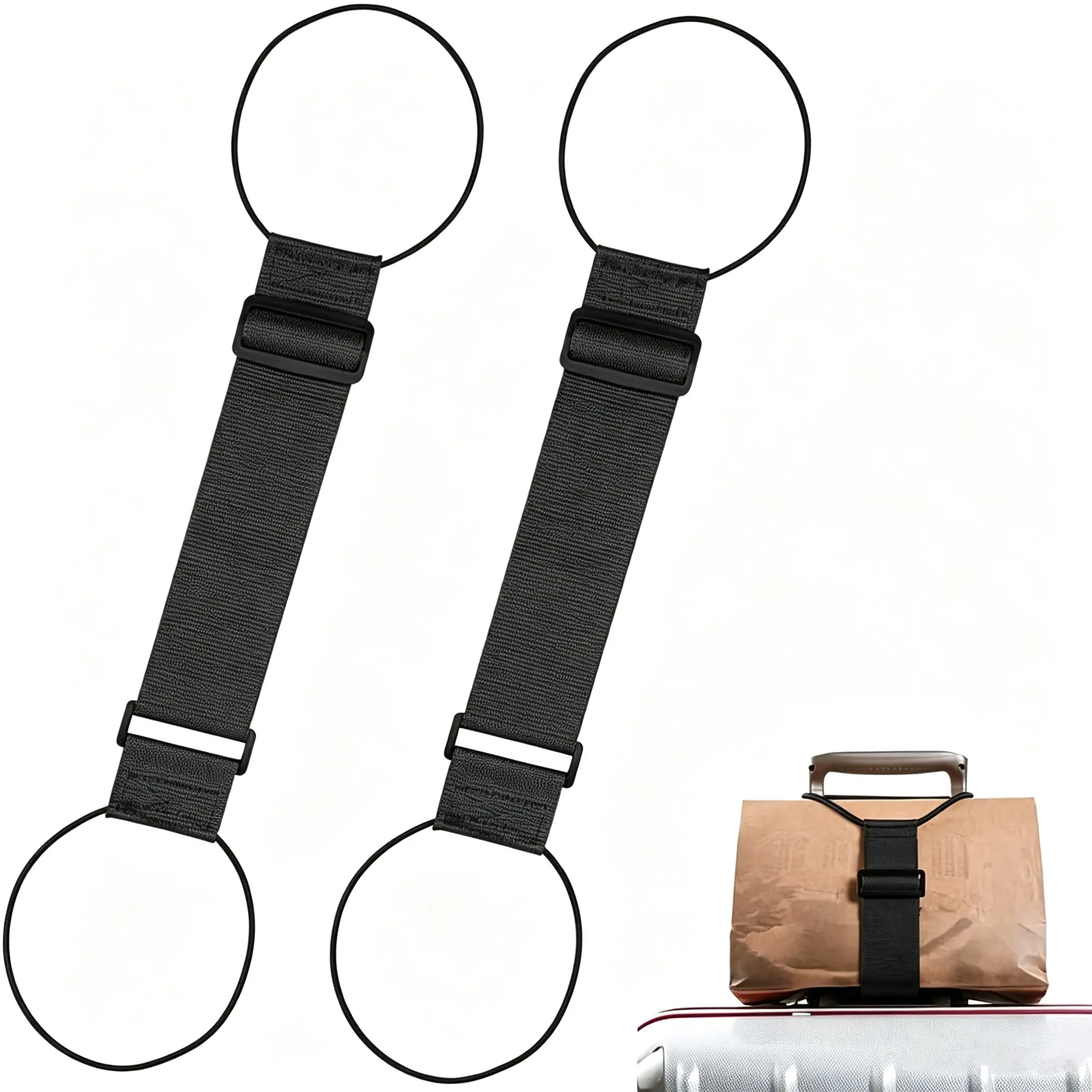 2 Pack Multi Use Strong Adjustable Luggage Connector Straps for Suitcases,Elastic Suitcase Belt for Travel, Secure Bags & Prevent Accidental Opening,Secure Carry On & Travel Essentials, Versatile Travel Accessory,Dealsforyoudays