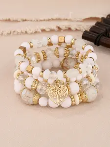 Vintage Heart 4 Piece Bracelets set