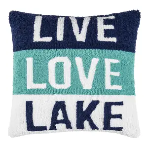 C&F Home 18" x 18" Live Love Lake Hooked ThrowPillow