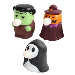 3 Pack Halloween Squishies Toys – Slow Rising Vampire, Pumpkin & Ghost, Fun Squeeze Spit Bubble Stress Relief for Kids, Boys & Girls, Party Favors & Stocking Stuffers