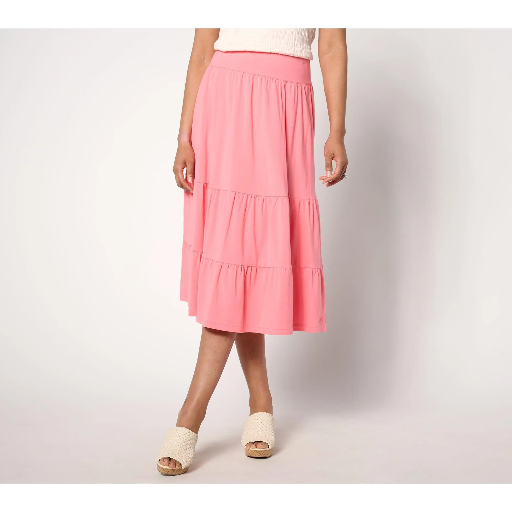 Isaac Mizrahi Live! Regular Essentials Tiered Midi Skirt Isaac Mizrahi Live! Regular Essentials Tiered Midi Skirt