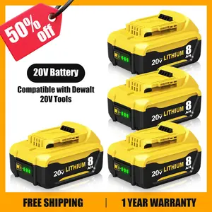 8.0Ah Replacement for Dewalt 20V Max Battery Compatible with DCB203 Cordless Power Charger Durable High Capacity