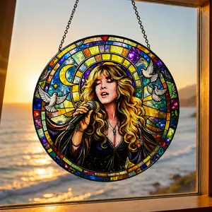 Stevie Nicks Performance Stained Glass Suncatcher, Stevie Nicks Suncatcher