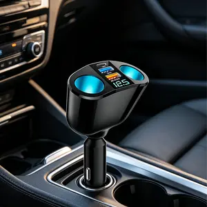 2026 New Upgrade Port Cigarette Lighter Splitter,QC3.0&PD 20W Super Fast Car Charger with Dual Cigarette Lighter Plug with LED Voltmeter Compatible with iPhone 14 Pro iPad Dash Cam GPS