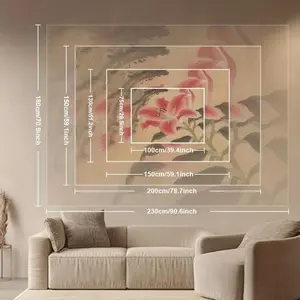 Plant Tapestry for Room Decoration, Wall Art Blanket Representing Life Energy