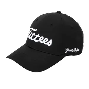 Tittees Black Cap with White Text, Curved Brim, Classic Design, Adjustable Fit