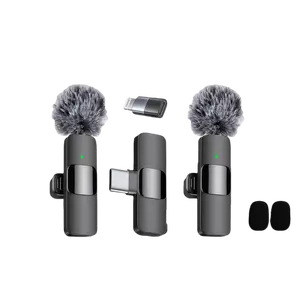 2-In-1 Wireless Mini Mic For Smartphone| Noise Reduction Clear Stereo Audio Mic For Vlogging