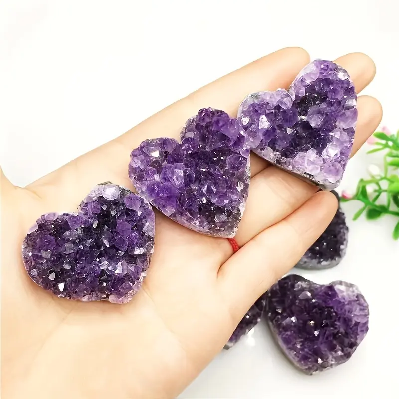 1pc Natural Amethyst Cluster, Solid Crystal Block with Hole, Perfect Tabletop Decoration and Home Decor Gift, Mineral Specimen, Table Decor, Coffee Table Decor