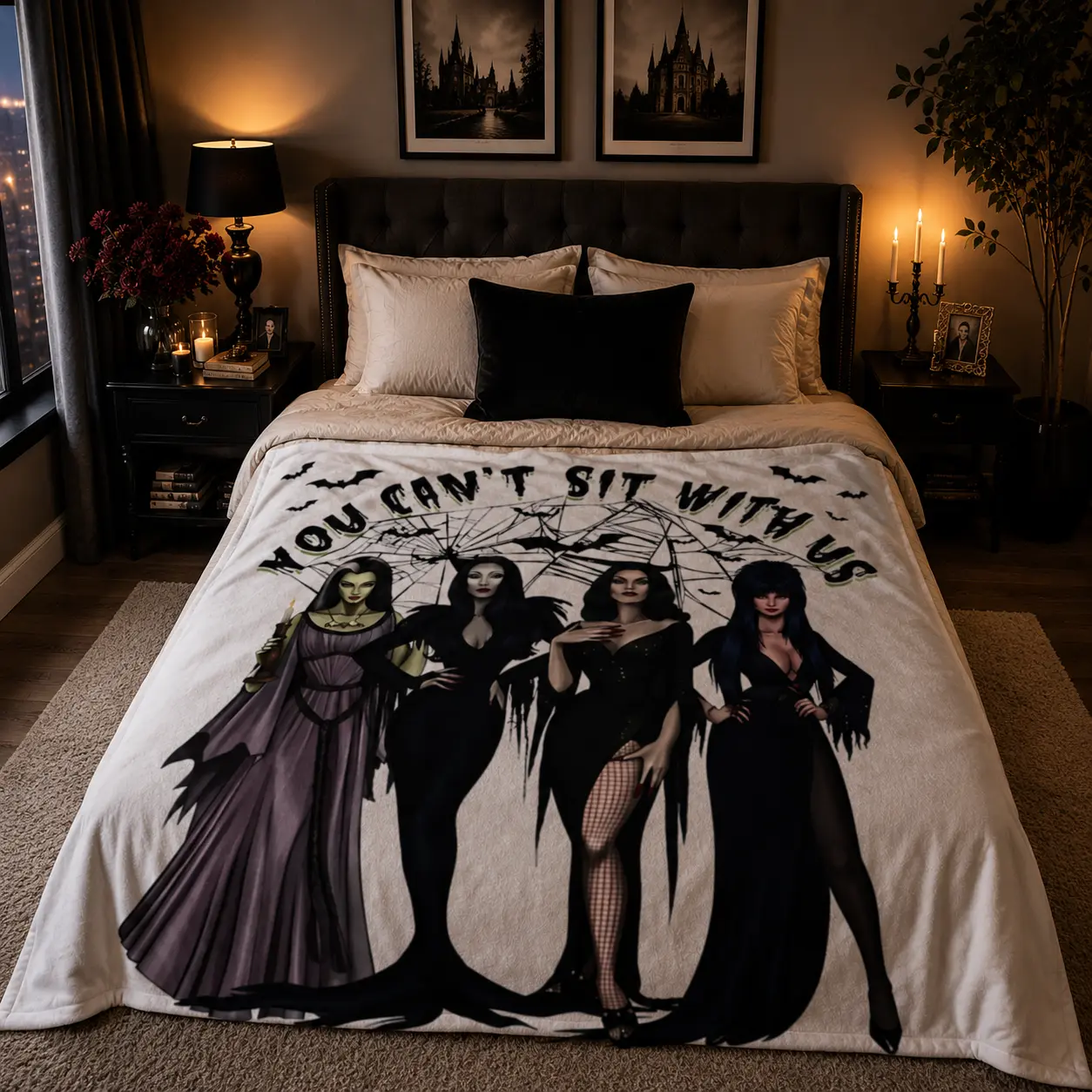 Elviras Mistress Of The Dark Flannel Blanket Quality Super Soft Horror Movie Bedding Throws Travel Office Bedroom Bedspread Horror Halloween Blanket
