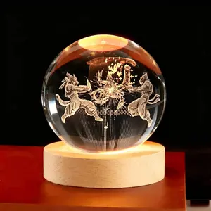 .Personalized moon phase crystal ball lamp for dad-the day when you become our dad, Father's Day 3D globe nightlight takes care of children, custom carved moon phase lamp with wooden base decoration, a gift for husband and dad.