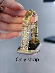Shiny Synthetic Zircon Metal Band for Apple Watch, Compatible with Series 1-9 & Ultra Se, Women's Strap, Smart Watch Accessories, Multiple Sizes Available(excluding Watch and Case), Accessories