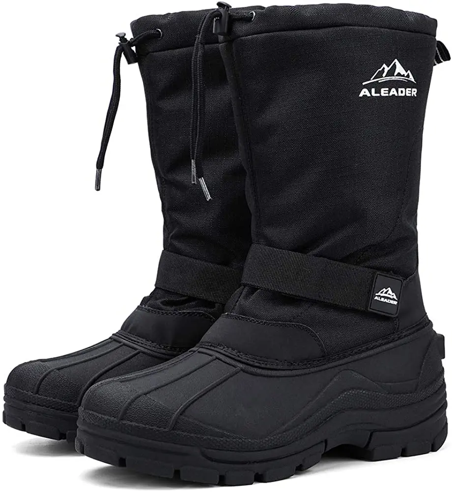 Aleader Men's Waterproof and Warm Snow Boots, classic closed-style winter footwear, featuring Velcro straps and anti-slip soles, suitable for outdoor sports and hiking, as well as daily commuting. tiktokshopbacktoschool