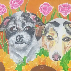 Pet Portrait, hand painted commissions.