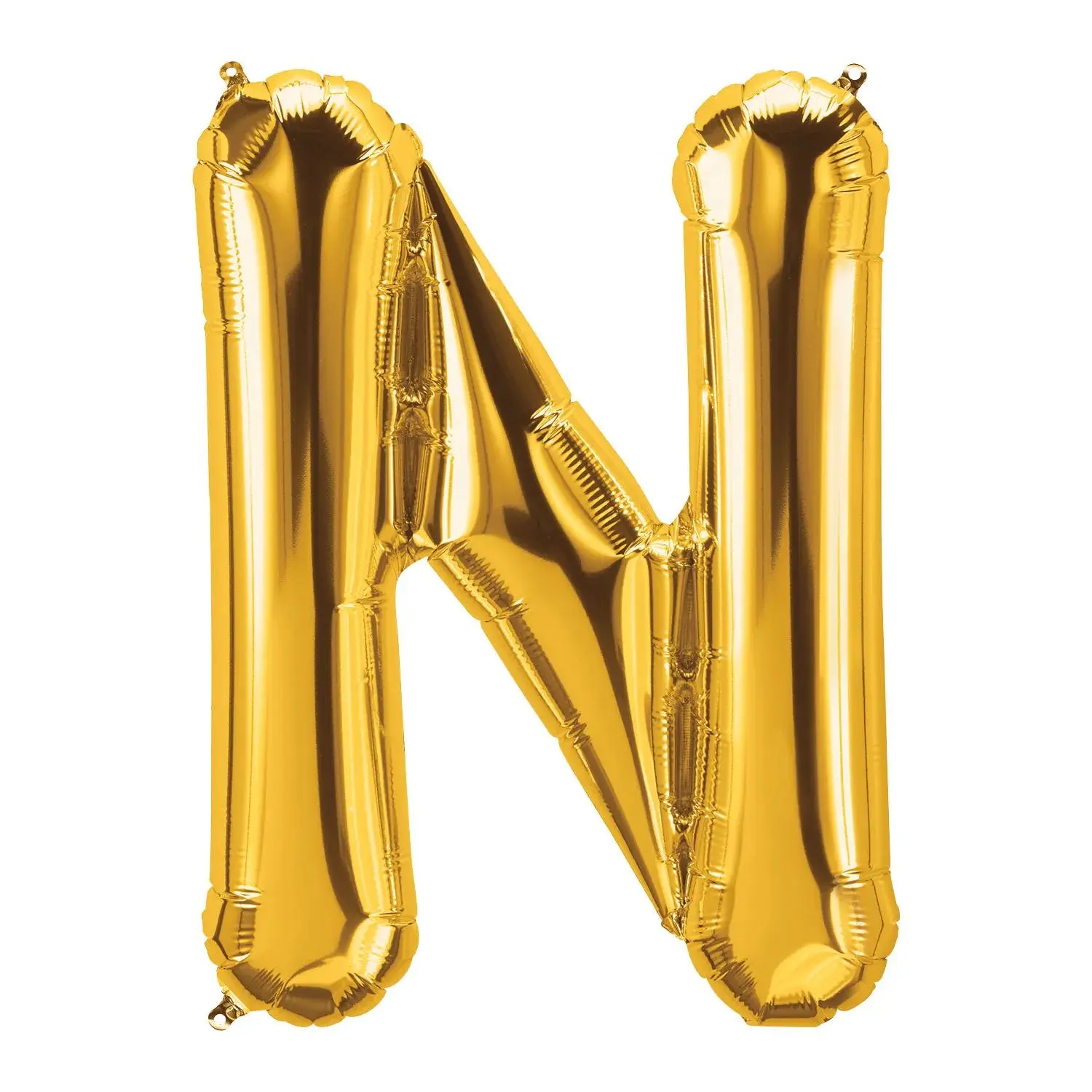 N-Shaped Gold Letter Mylar Balloon, 34in Festive Party Balloon Decor for Anniversary, Happy Birthday Celebrations, Letter Balloons