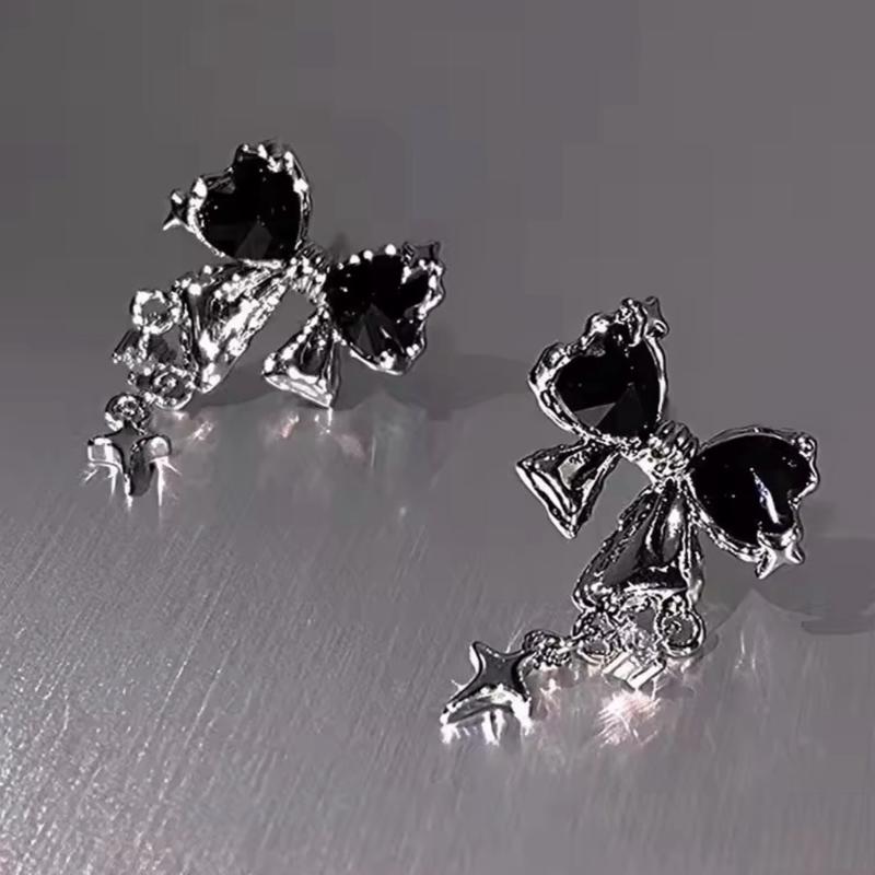 Fashion Fairy Coquette Crystal Bow Knot Earrings