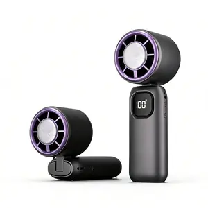 4-in-1 portable handheldturbo fan with 100speed settings,21,000 revolutions perminute,  digital display, 120rotation,USB charging,mini handheldpersonalfan.Suitable for travel, indoor useand office desk usage