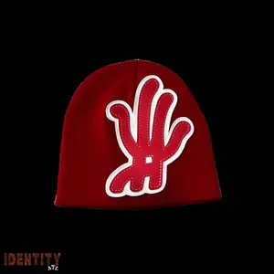 YKWYK Beanie Red - Stylish Knitted Hat with Unique Hand Design for Casual Wear