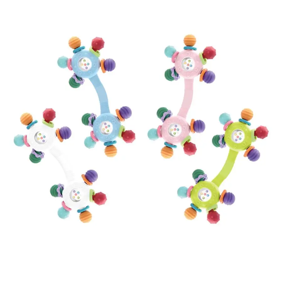 Baby Teething Rattles Toy, 1 Count Colorful Teether Toy, Baby Sensory Toy, Early Education Sound Toy, Birthday Gift for Baby Boys and Girls