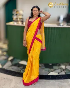 Lushkara Sunshine Yellow Saree