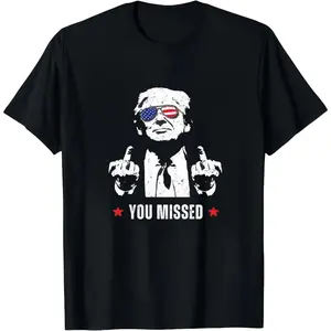Trummmmm You Missed T-Shirt, Trummmmm FCK Your Feelings,  Fighting Shirt, Arrest This Funny Elections, Make America Great Again, T-Shirt Classic Cotton Short Sleeve Top For Men Women Unisex Fit 100% Cotton Digital Printing Vivid Graphics No Fading