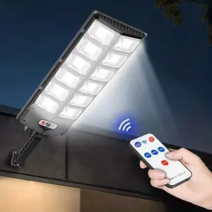 Solar Street Lights Outdoor,completely off-grid,6500K Commercial Parking Lot Lights Dusk to Dawn, Waterproof Solar Security Flood Lamps with Motion Sensor and Remote for Yard, Garage, Driveway Remote-Controlled
