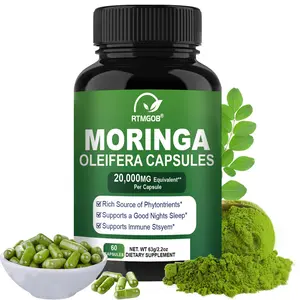 RTMGOB Moringa Oleifera Capsules 20,000mg Equivalent - Superfood Phytonutrient Dietary Supplement for Sleep & Immune Support