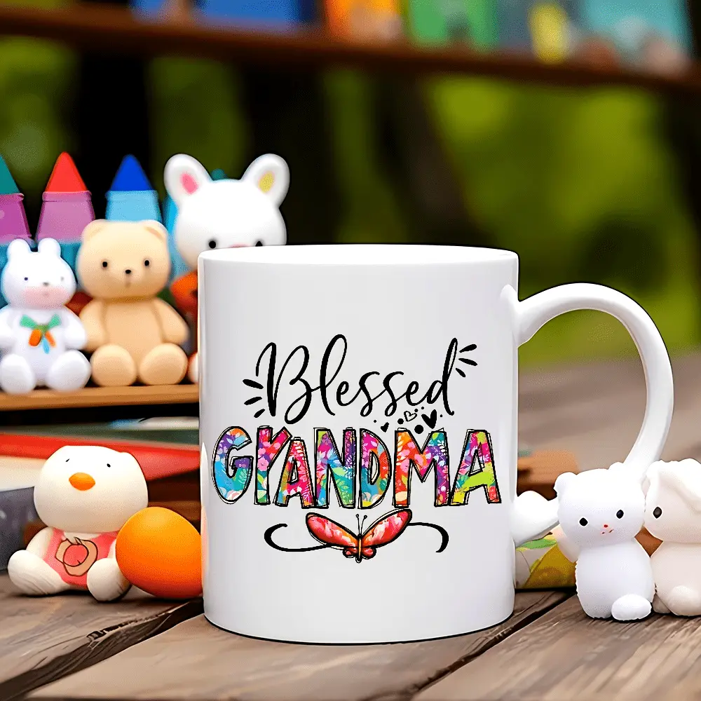 [11oz Blessed Grandma Mug] Colorful Ceramic Blessed Grandma 11oz Coffee Mug |   Perfect Gift for New Grandmas, Birthdays & Mother’s Day