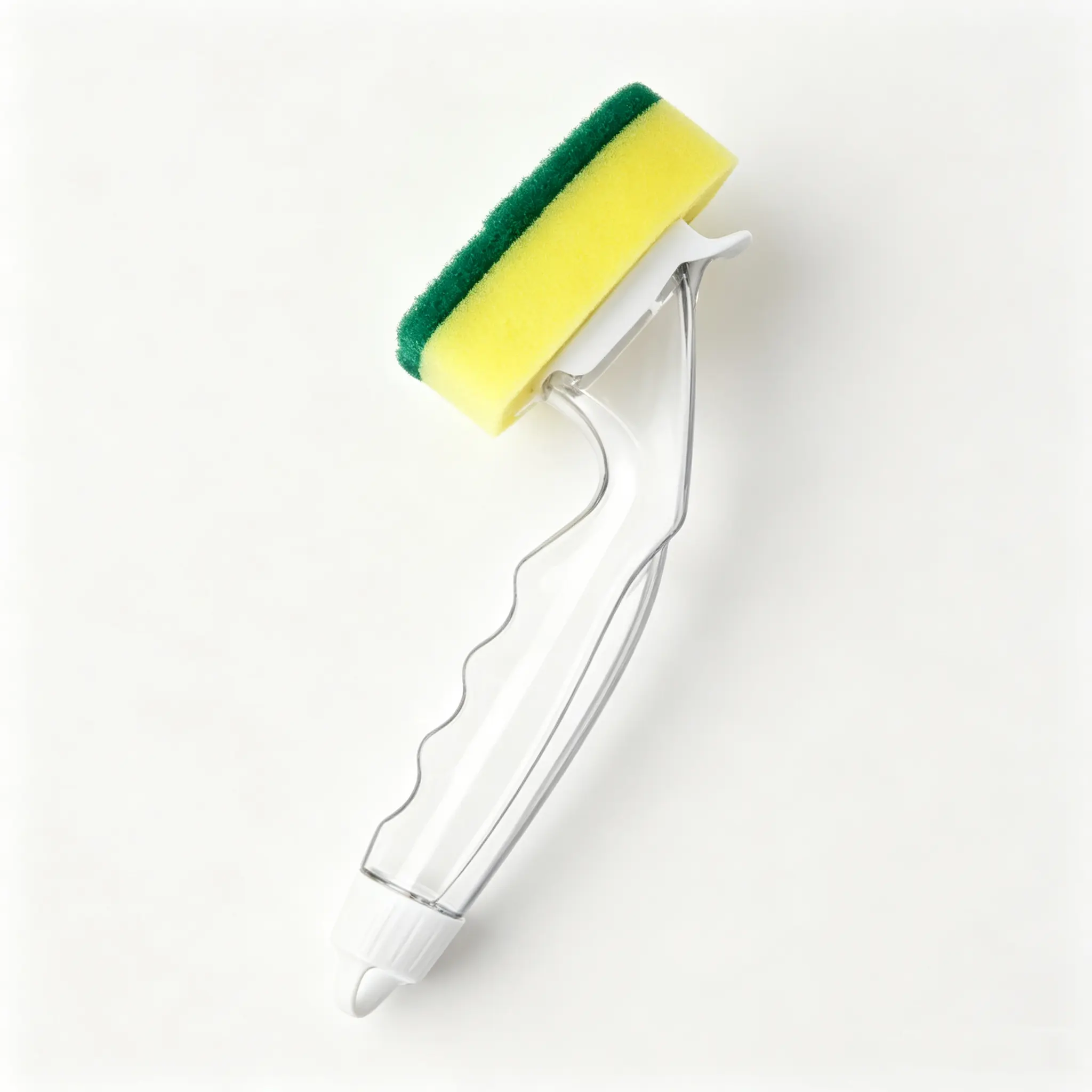Non-Scratch Heavy-Duty Dishwand Refill Sponge Heads with Handle, Soap Dispensing Scrubbers for Kitchen Dish Cleaning