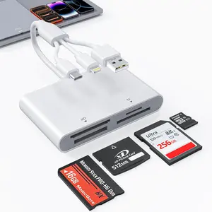 Memory Stick Pro Duo Adapter - 4-in-1 Memory Card Reader - SD/XD/MS/TF Multi Card Reader with Lightning/USB-C/USB-A - Memory Stick Pro Duo Reader for iPhone, iPad, Android, PC, Camera