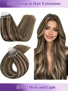 Human Hair Invisible Micro Nano Bead Hair Extensions, Thin Ring Hair Clips, Real Human Hair Extensions, Thick Invisible Pearl Rings