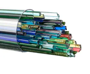 Bullseye Glass Mixed Transparent Colors, Stringer, 2mm, Fusible, 90 COE