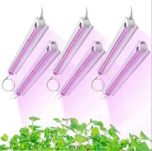 Grow Light for Indoor Plants 4FT T8 45W LED  Pink Light Reflectors & Linkable  Full Spectrum Plant Light , Greenhouse, 6-Pack