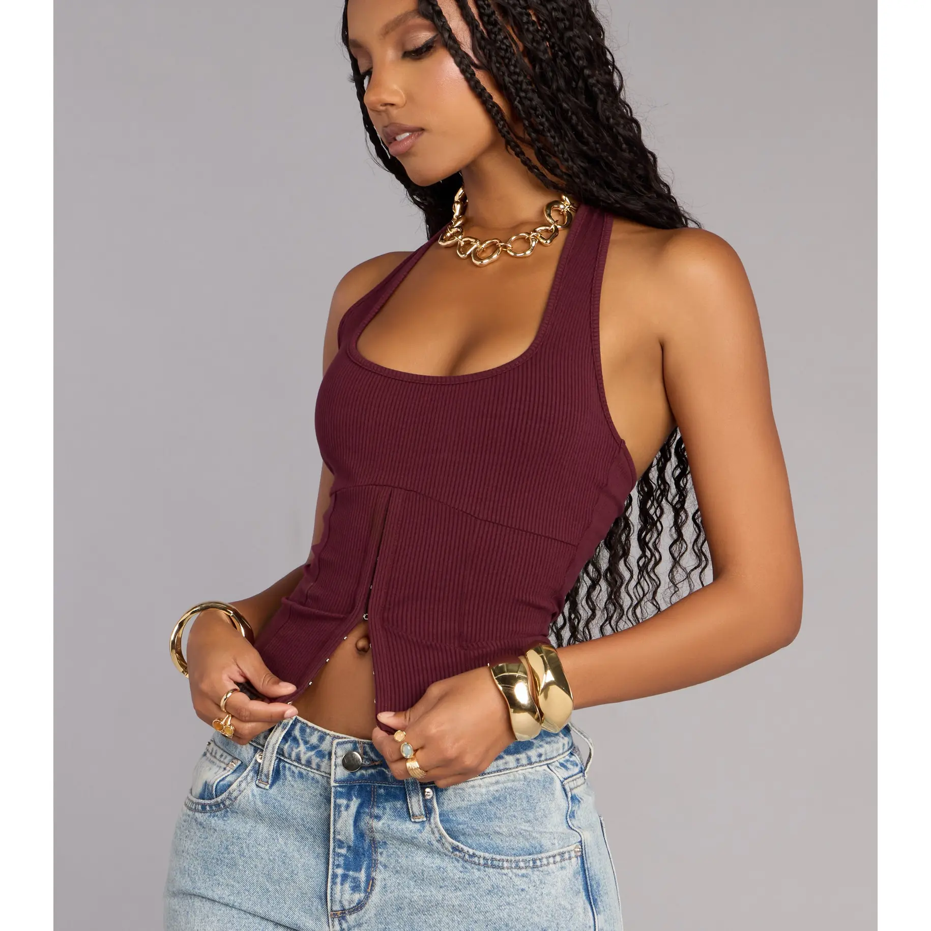 rib crop top - TikTok Shop
