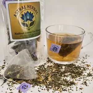 Radiant Focus Pyramid Tea Bags - Tulsi, Rhodiola, Peppermint & More