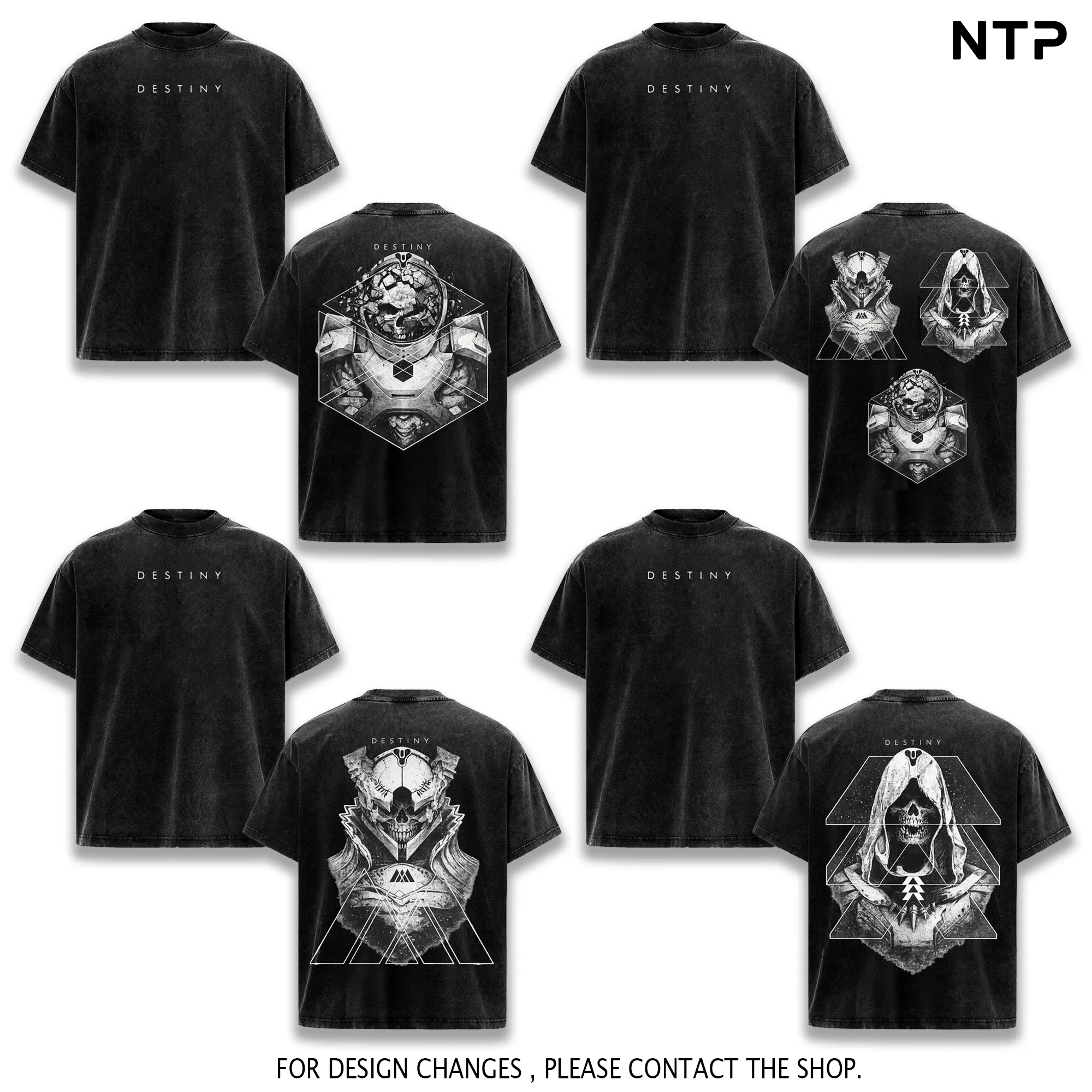 COLLECTION Destiny 2 Vintage Washed Tee – Oversized Graphic T-Shirt, Heavyweight Retro Streetwear Cotton, Perfect for Fans of Movies, TV Shows, Art, and Epic Sci-Fi Poster-Inspired