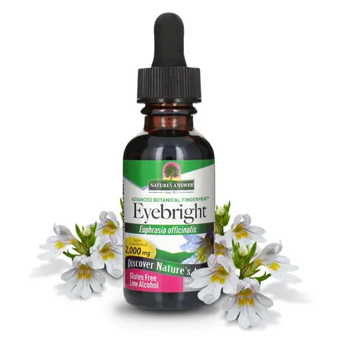 Nature's Answer Eyebright Herb with Organic Alcohol 2000mg 1oz Extract | Support Eyes & Vision | Gluten-Free, Non-GMO, Vegan, No Preservatives or Artificial Flavors | Single Count