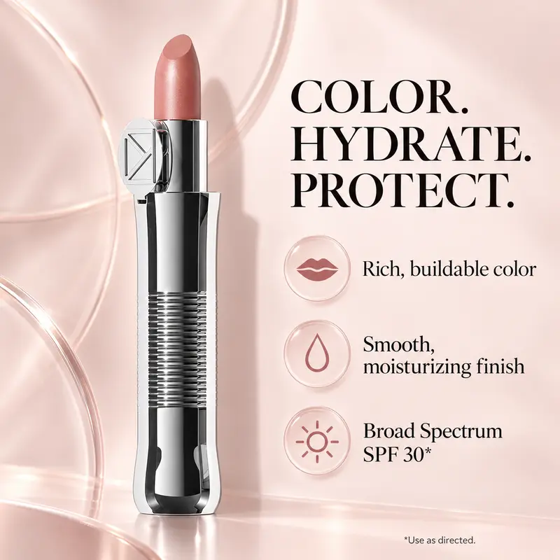 KAPLAN MD SKINCARE Perfect Pout Lipstick - SPF 30, Hydrating, 22 Certified Organic Extracts, 0.11 oz Tube - Lip Care, Smooth, Nourishing Cosmetic with Pearl, Sun Protection, Hyaluronic Acid