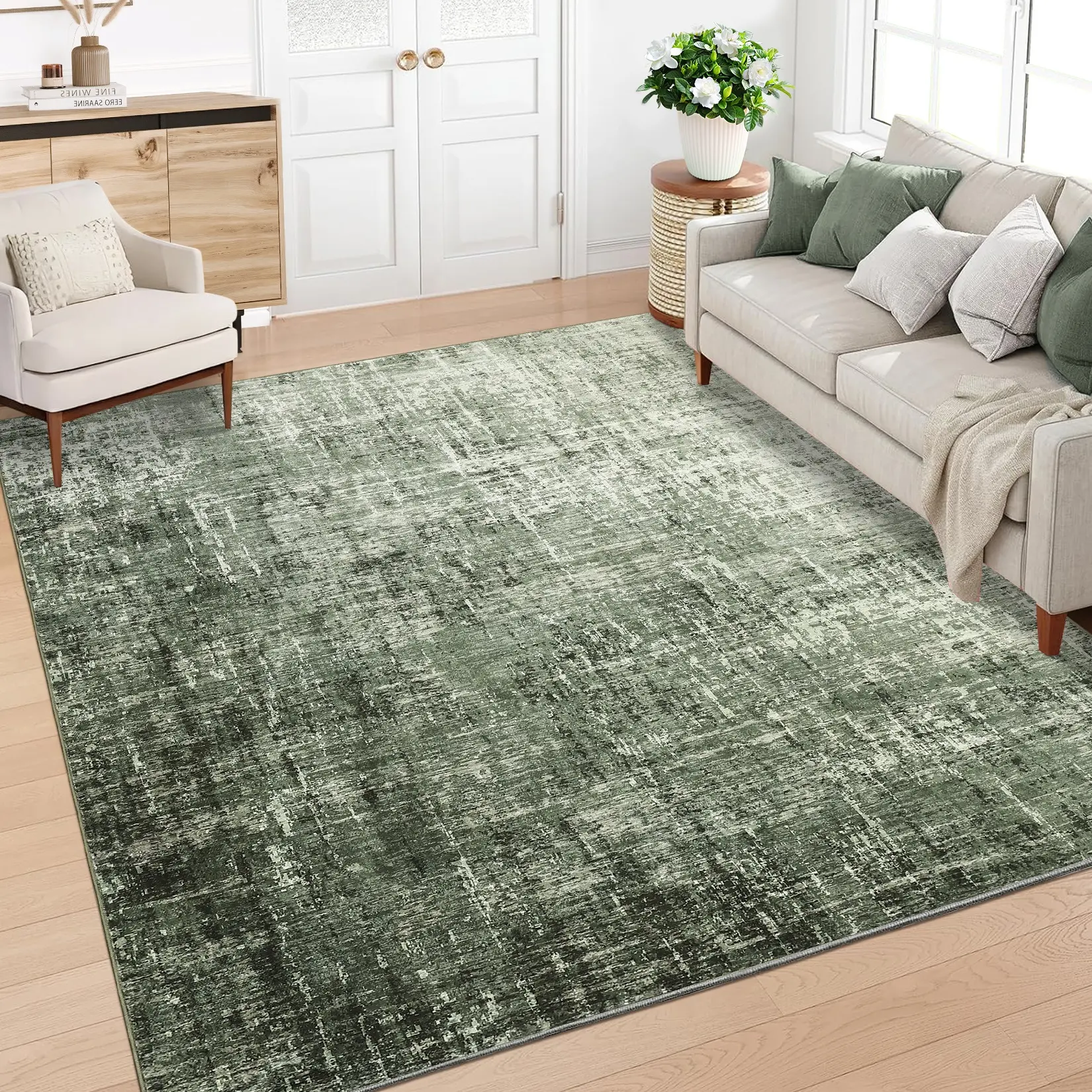 Modern Abstract Washable Area Rug Gradient Print Rug Soft Non-slip Low-pile Stain-resistant for Living Rooms Cafes Farmhouses Game Rooms and Dining Rooms